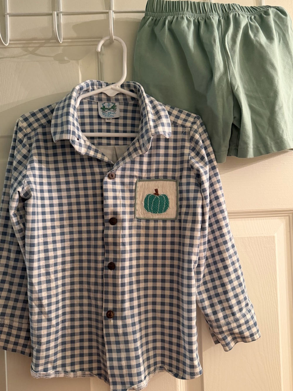 Fall Pumpkin Kids smocked shirt and shorts set🎃